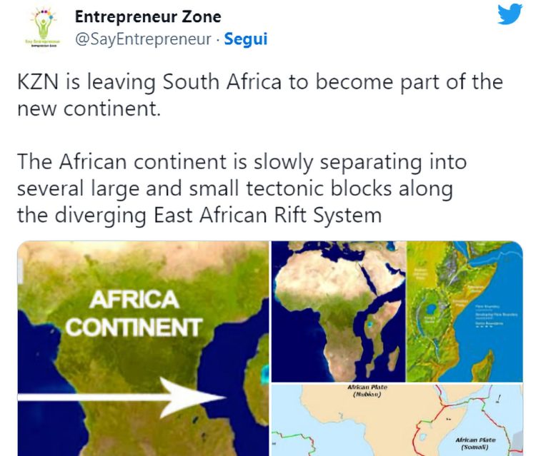 L Africa Si Sta Dividendo In Due Continenti Nuovo Oceano Pronto Ad