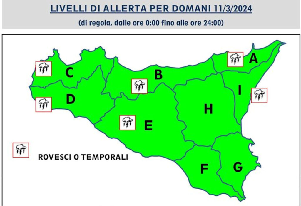 Allerta verde della protezione Civile della Sicilia per domani: venti di burrasca